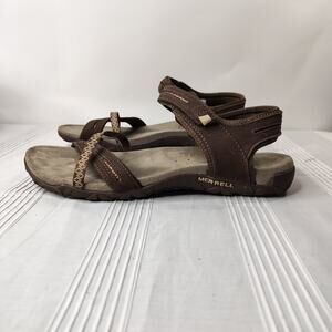 Merrell Dark Earth Sandals Women's Size 10 Dark Brown Casual Beach Summer Fall
